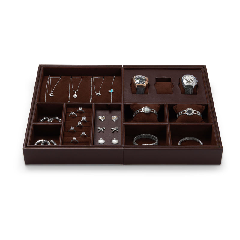 Coffee Retractable Jewelry Storage Tray P12602