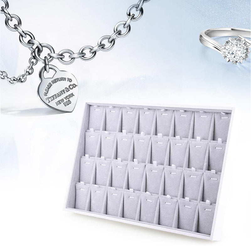 Velvet Stackable Necklace Pendant Jewelry Tray 32 Grids P00306