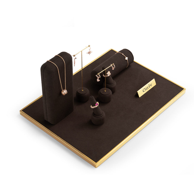 Luxury Coffee Metal Jewelry Display Set TT095