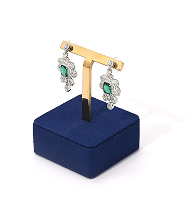 Blue Microfiber Ring Necklace Jewelry Display Set TT181