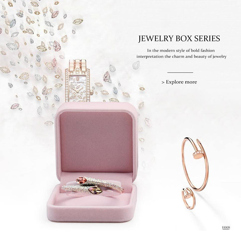 Pink Velvet Bangle Jewelry Gift Box H00804