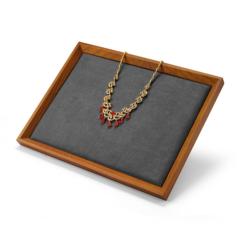 Dark Gray Wood Large Flat Jewelry Tray SM11602