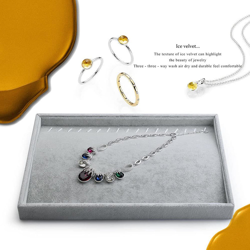 Velvet Stackable Necklace Bracelet Jewelry Display Tray P00105