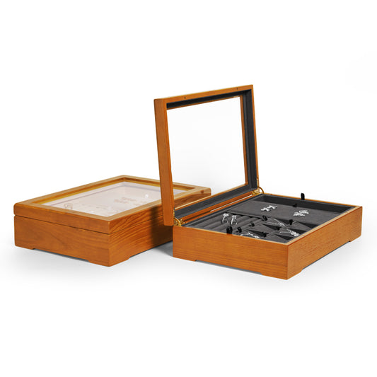 Wood Large Capacity Double Layer Jewelry Storage Case X049