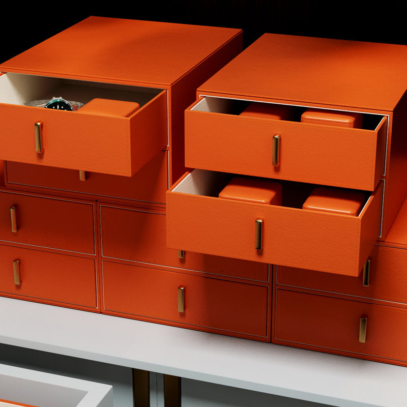 Orange Double Drawers Jewelry Storage Box X05001