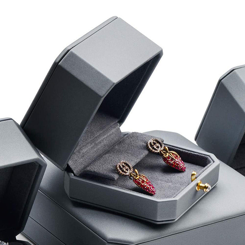 Gray Premium Leatherette Earring Box H07504
