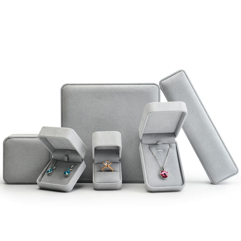 Gray Microfiber Ring Gift Box H059