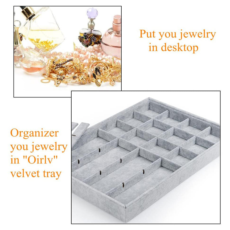 Velvet Stackable Jewelry Display Tray 24 Grids P00103
