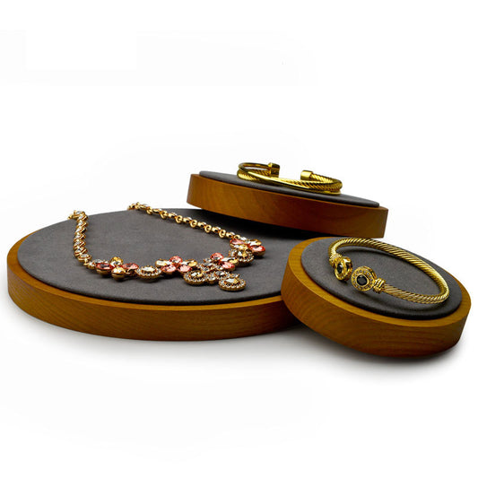 Wood Round Necklace Bangle Jewelry Display Props SM054
