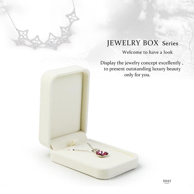 White Velvet Anniversry Necklace/Pendant Box H04503