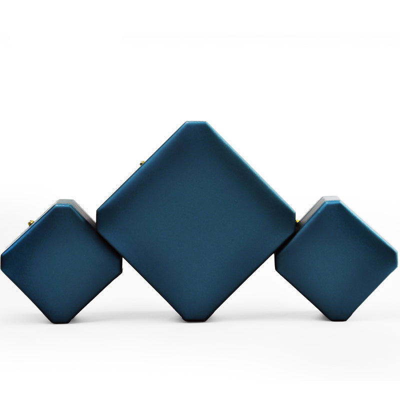 Blue PU Leather LED Light Earring Gift Box H096