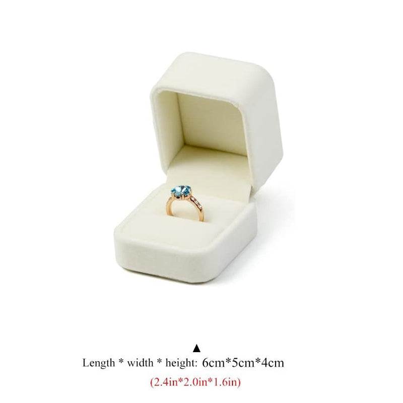 White Velvet Wedding Ring Box H04501