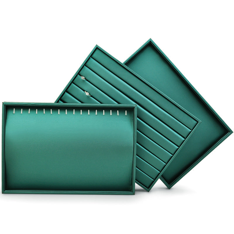 Luxury Green Leather Jewelry Display Tray P063