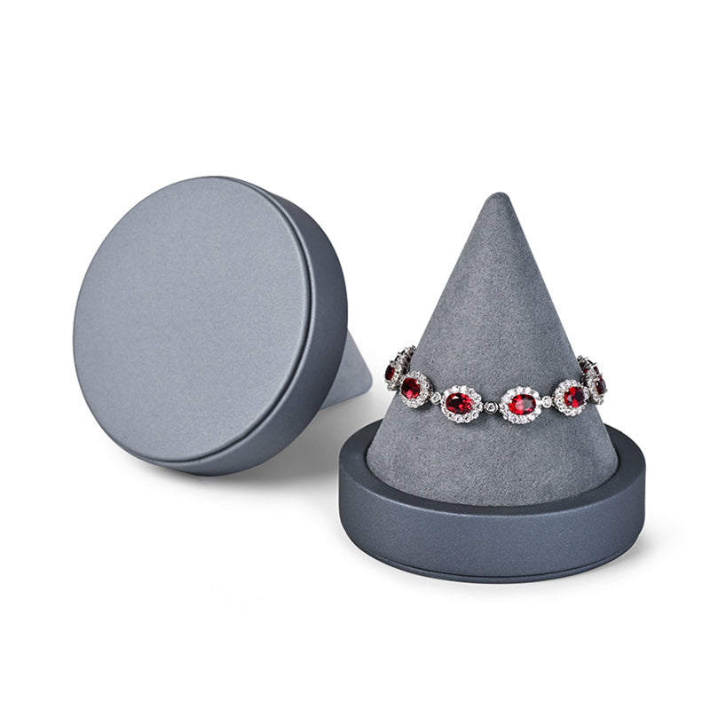 Gray PU Leather Bracelet Bangle Jewelry Stand PU098