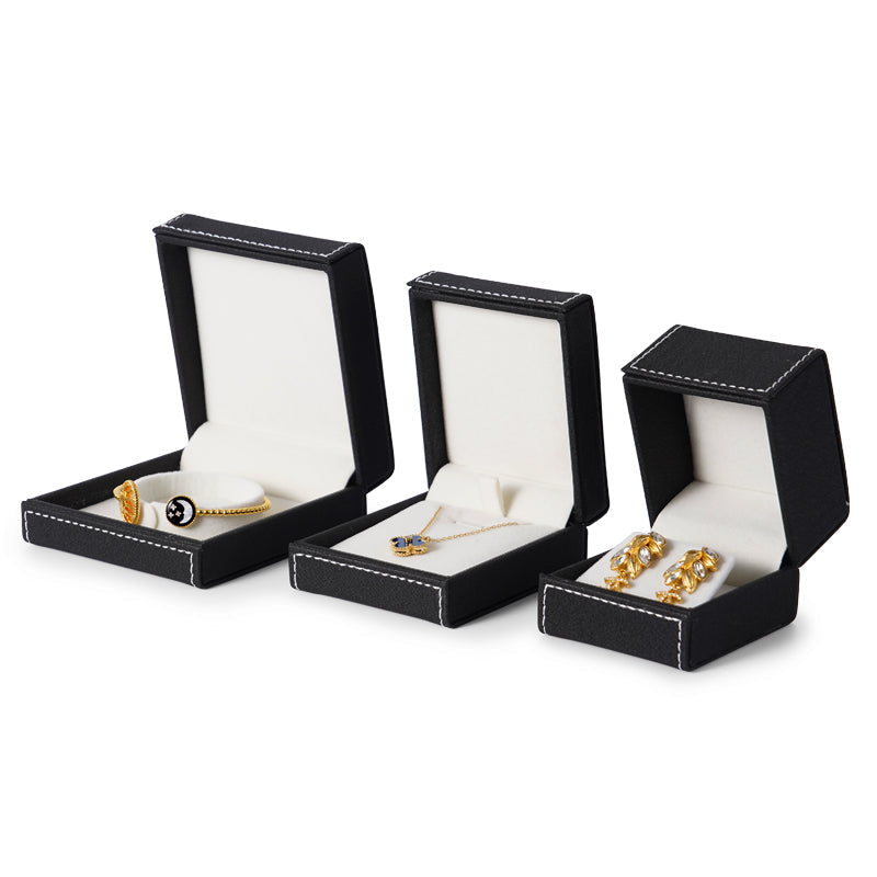 Black PU Leather Jewelry Set Box H119