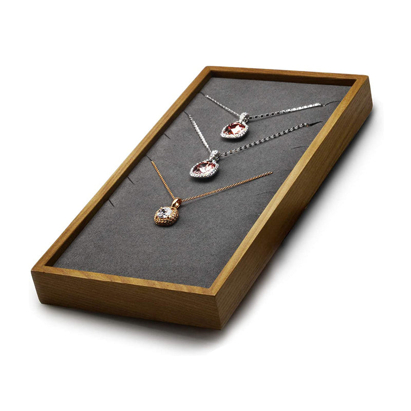 Gray Wood Necklace Display Tray P04002