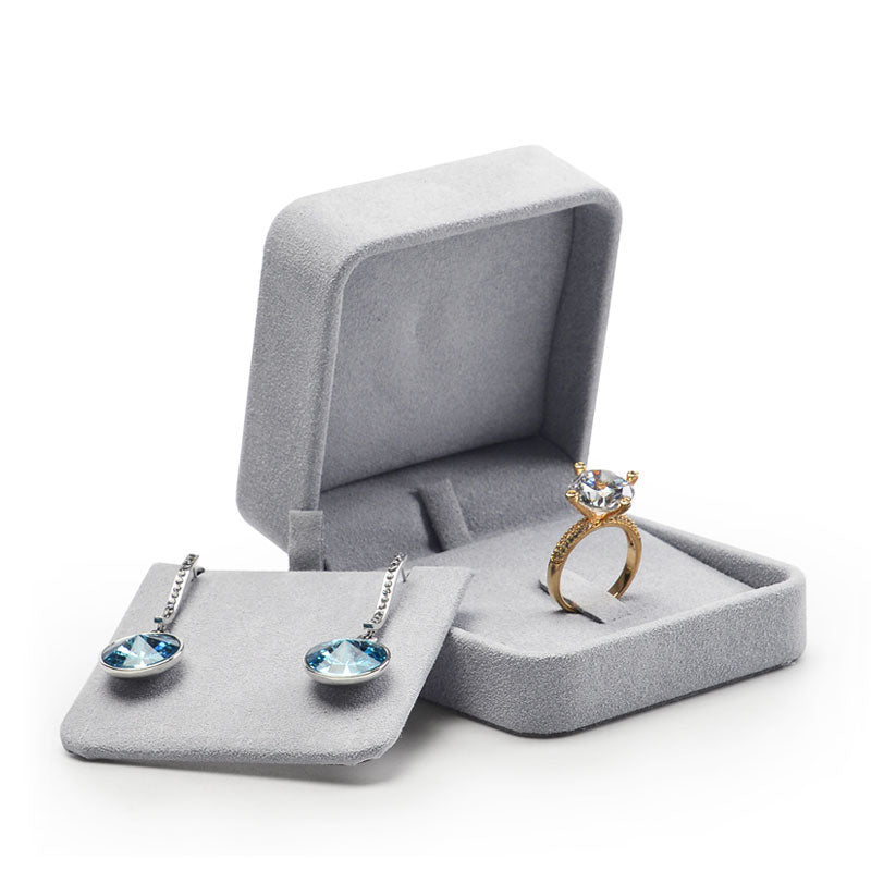 Gray Microfiber Jewelry Gift Box H059