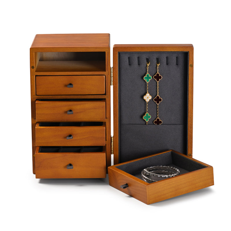Solid Wood Jewelry Storage Case With 5 Drawer Design X037