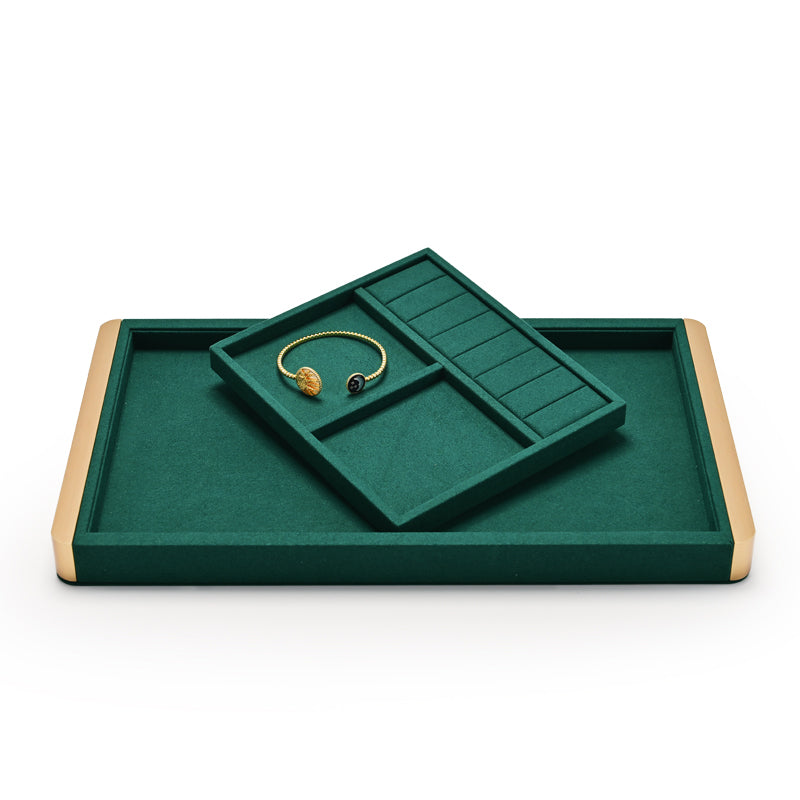 Green Metal Jewelry Display Tray P103
