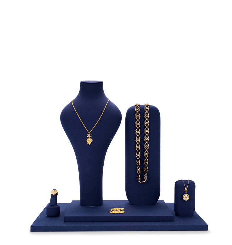 Jewelry Window Display Stand Jewelry Set Necklace Ring Display Stand Blue TT034