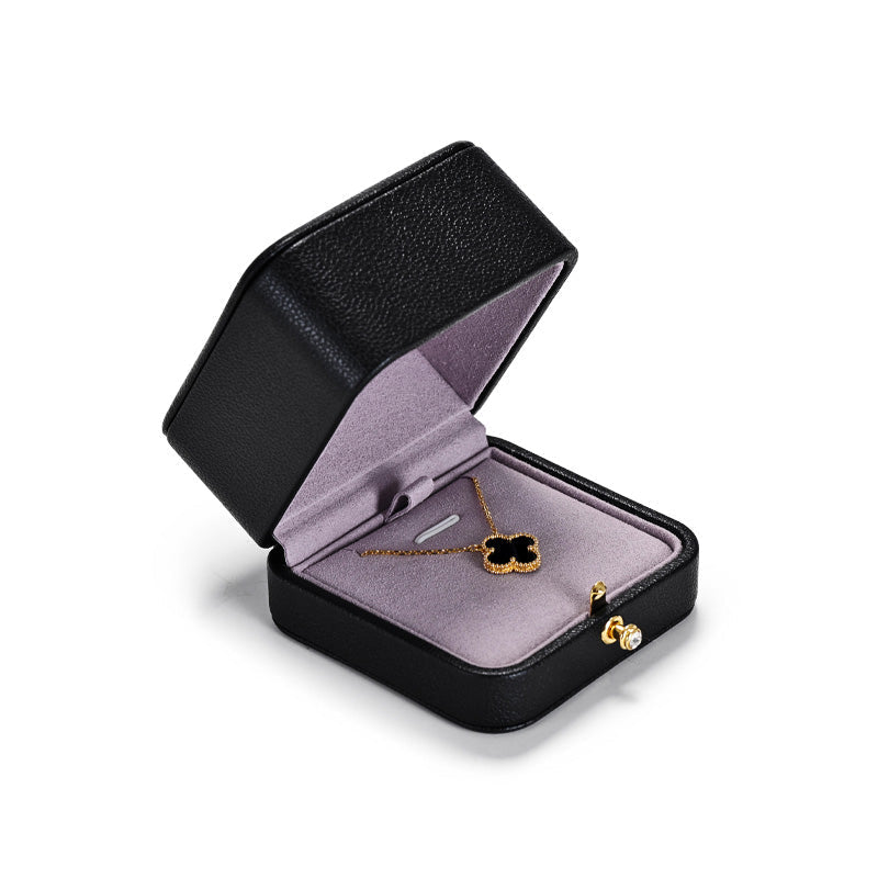 Black PU Leather Necklace Pendant Gift Box H127