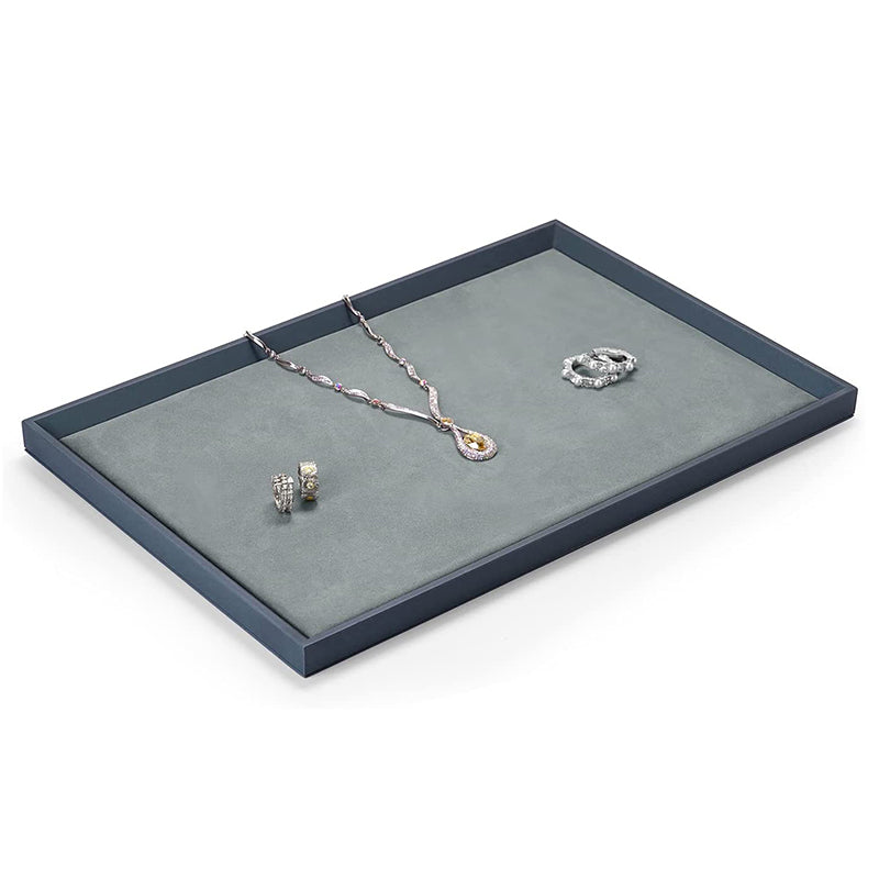 Large Premium Leather Flat Jewelry Tray P08003