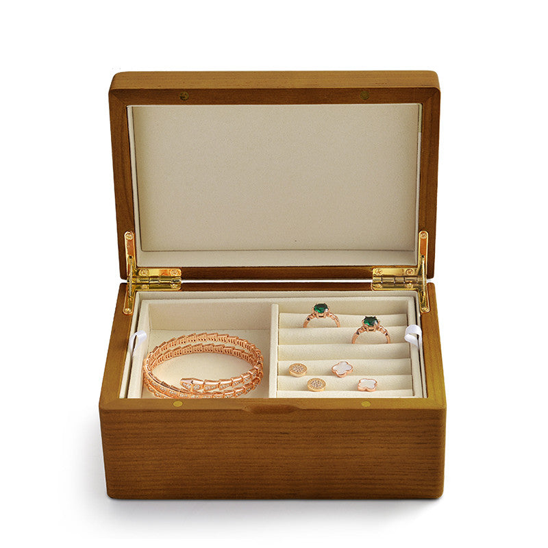 Exquisite Solid Wood Jewelry Storage Gift Box With Double Layer Design SM151