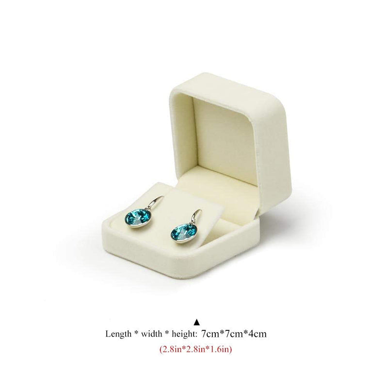 White Velvet Anniversry Earring Box H04502