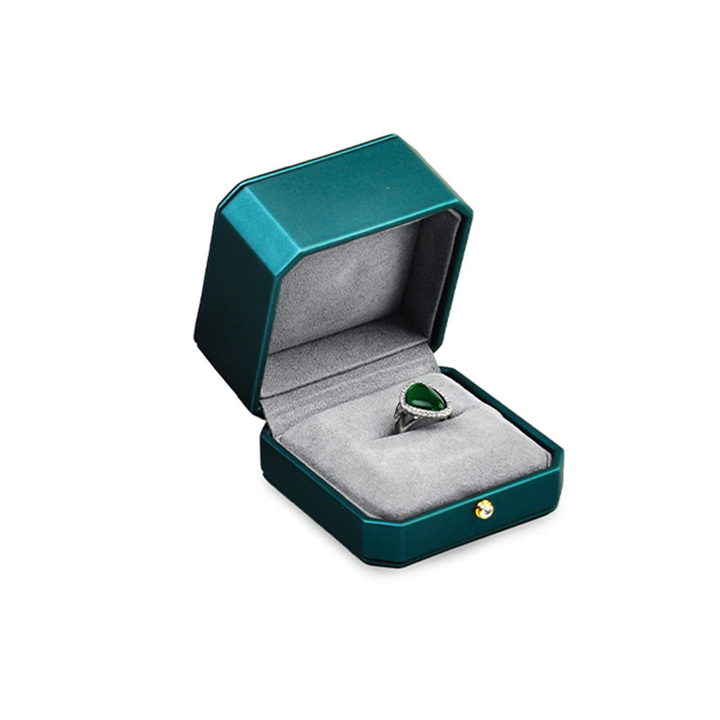 Green PU Leather Ring Gift Box H084