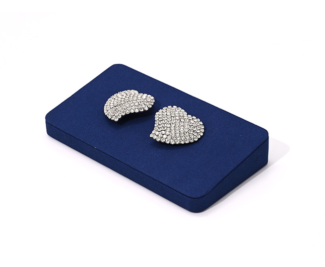 Blue Microfiber Ring Necklace Jewelry Display Set TT181