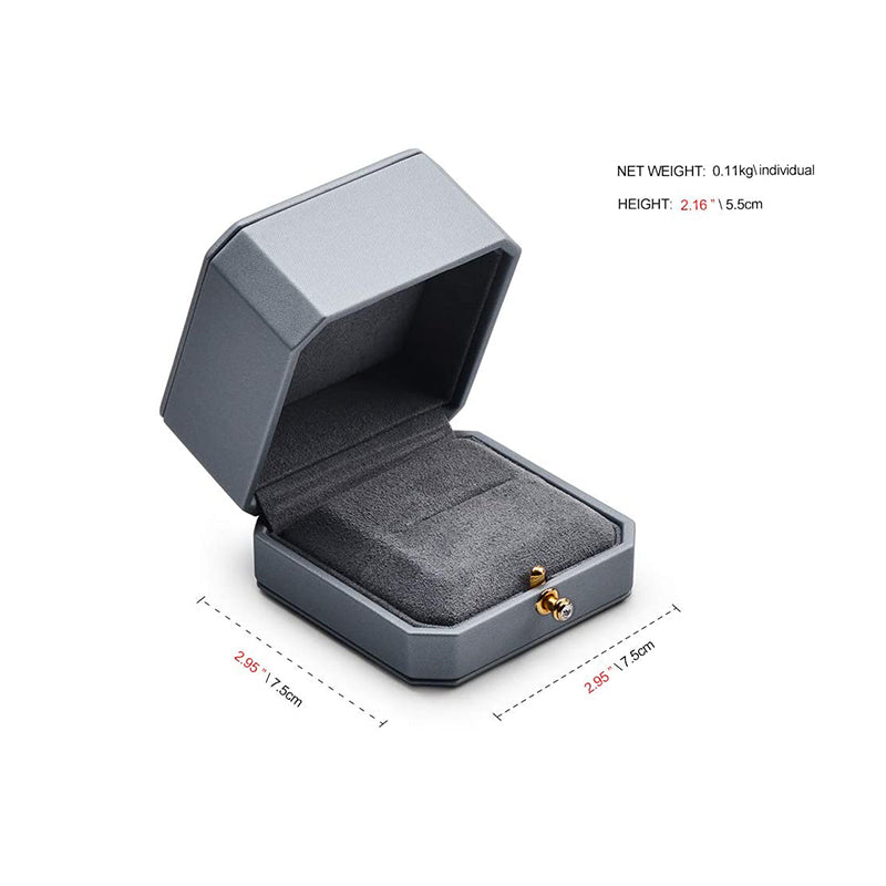 Gray Premium Leatherette Ring Box H07501