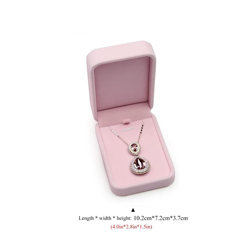 Pink Velvet Necklace Pendant Gift Box H00803