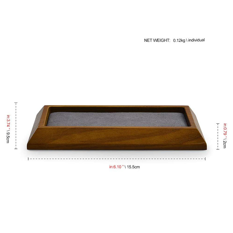 Dark Gray Rectangle Wood Jewelry Tray for Showcase Display SM09004