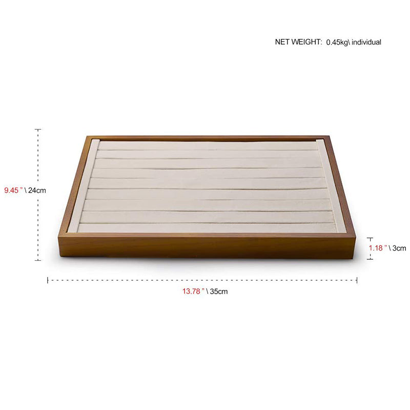 Cream White Wood Stackable Ring Insert Tray P05201