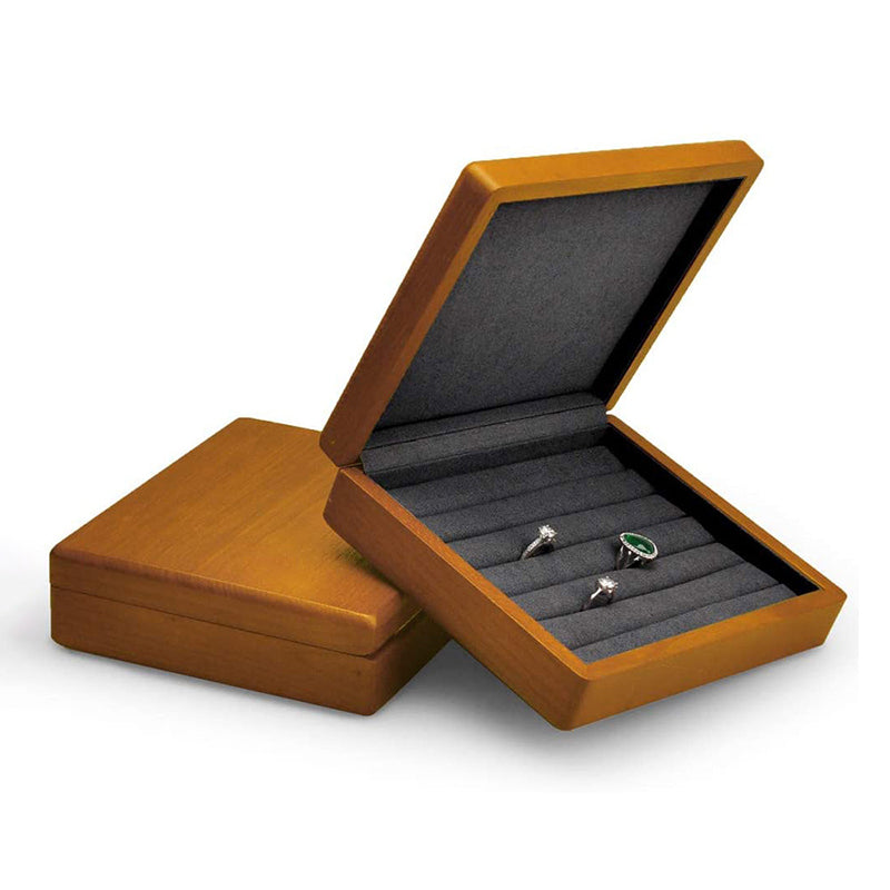 Solid Wood Rings Earring Jewelry Storage Gift Box SM080