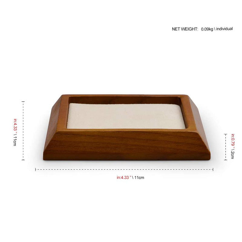 Cream White Small Wood Jewelry Tray for Showcase Display SM09001
