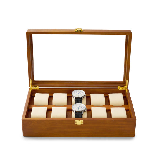 Wood 10-Watch Storage Box X048