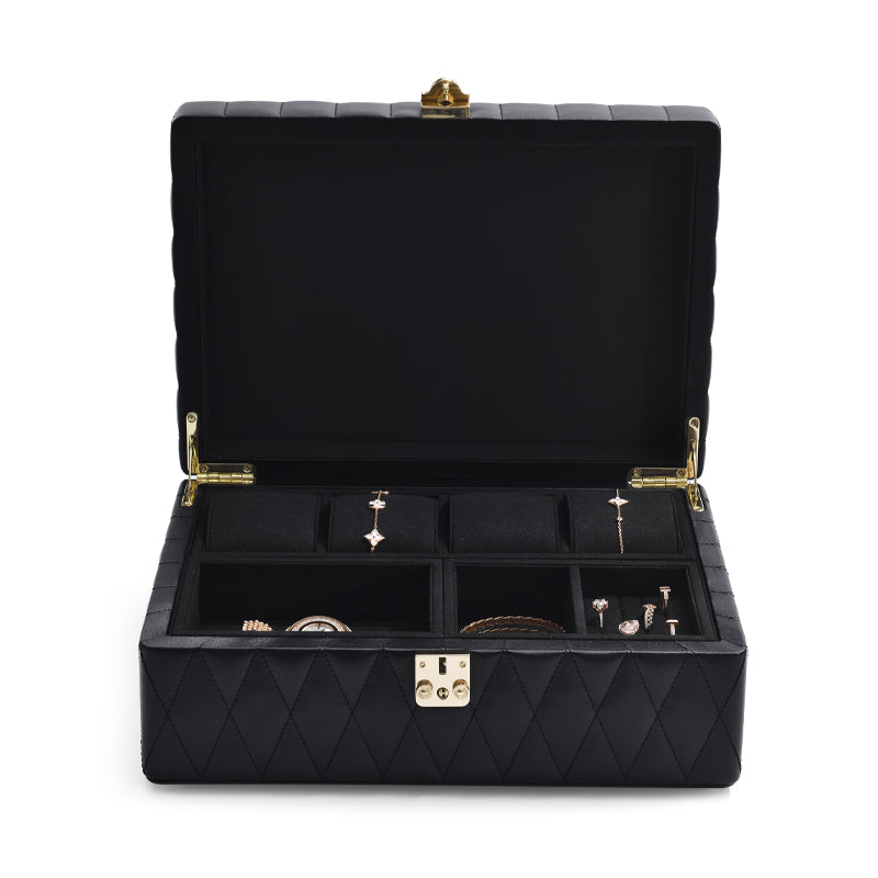 Black Leather Jewelry Display Case X051
