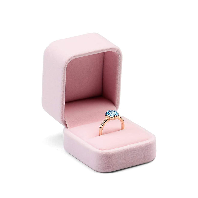Pink Velvet Ring Jewelry Gift Box H00801
