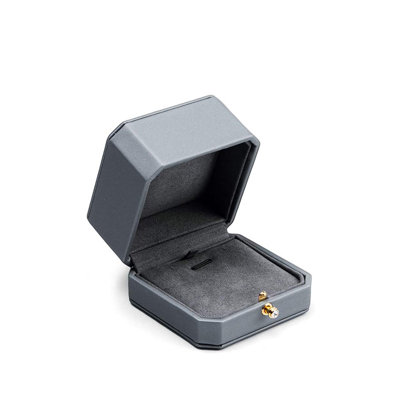 Gray Premium Leatherette Necklace Pendant Box H07503
