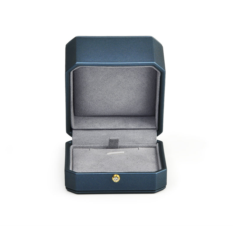 Blue PU Leather Ring Gift Box H083