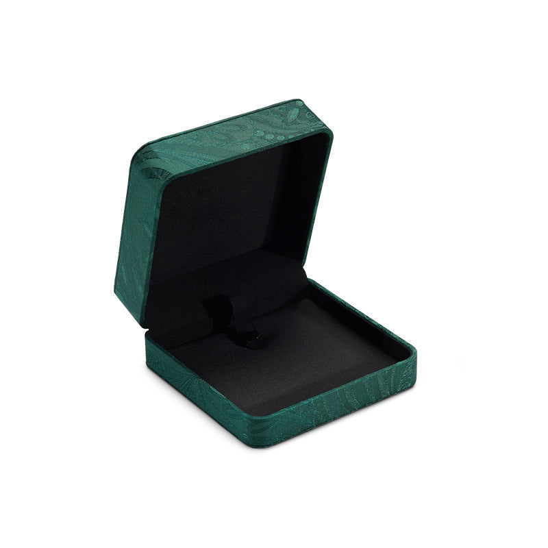 Green Silk Jewelry Set Box H118