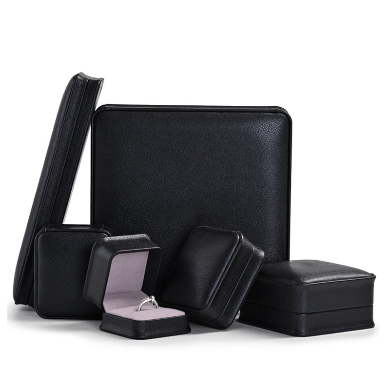 Classic Black PU Leather Jewelry Packaging Box H124