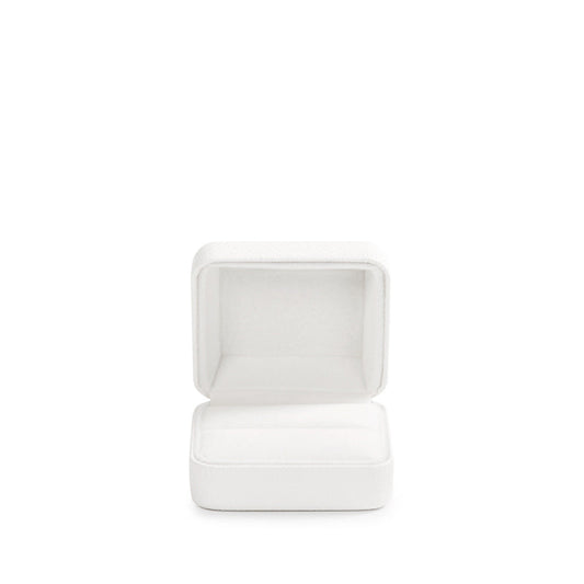 Elegant White Leatherette Ring Box H134
