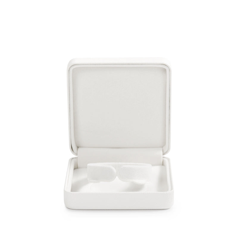 Elegant White Leatherette Jewelry Box H134