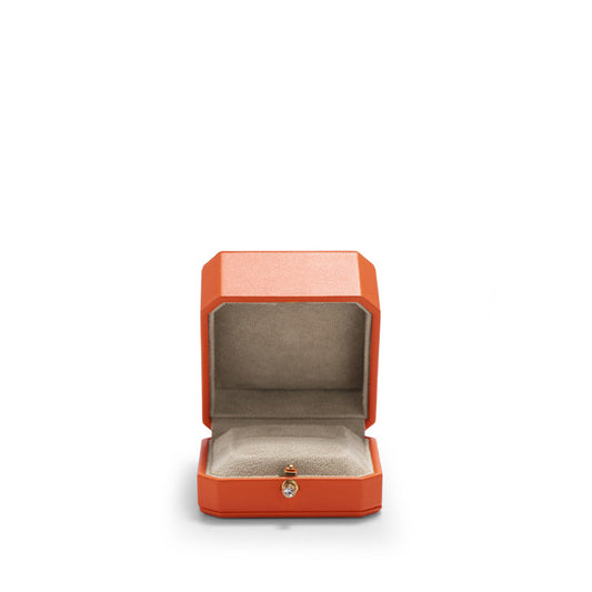 Orange Octagonal Leatherette Ring Box H136