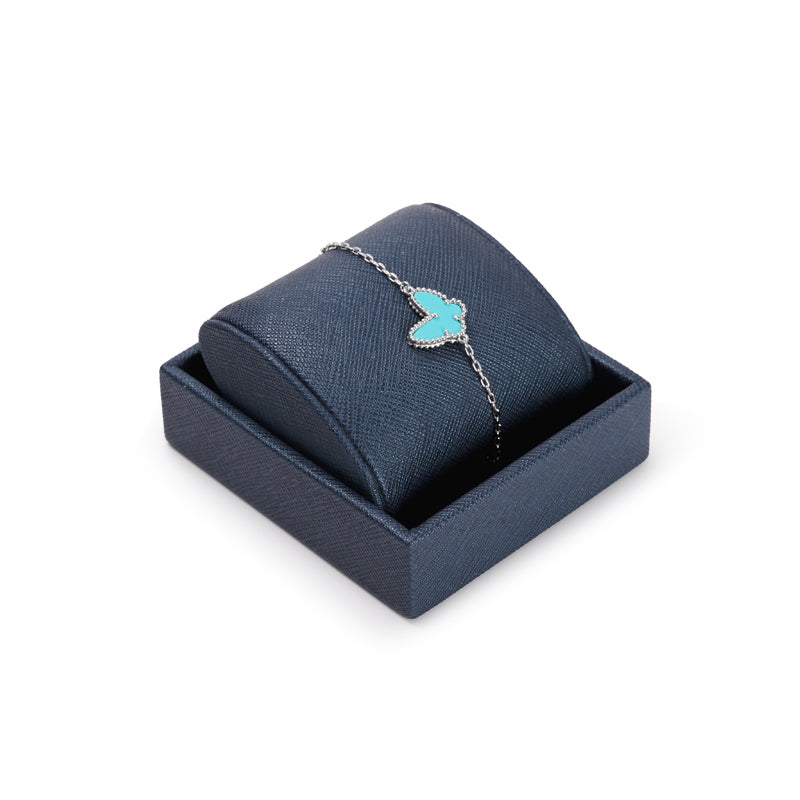 Blue Watch Ring PU Leather Jewelry Set P132