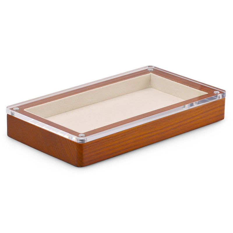 Exquisite Wood Jwelry Tray With Magnetic Acrylic Cover SM133