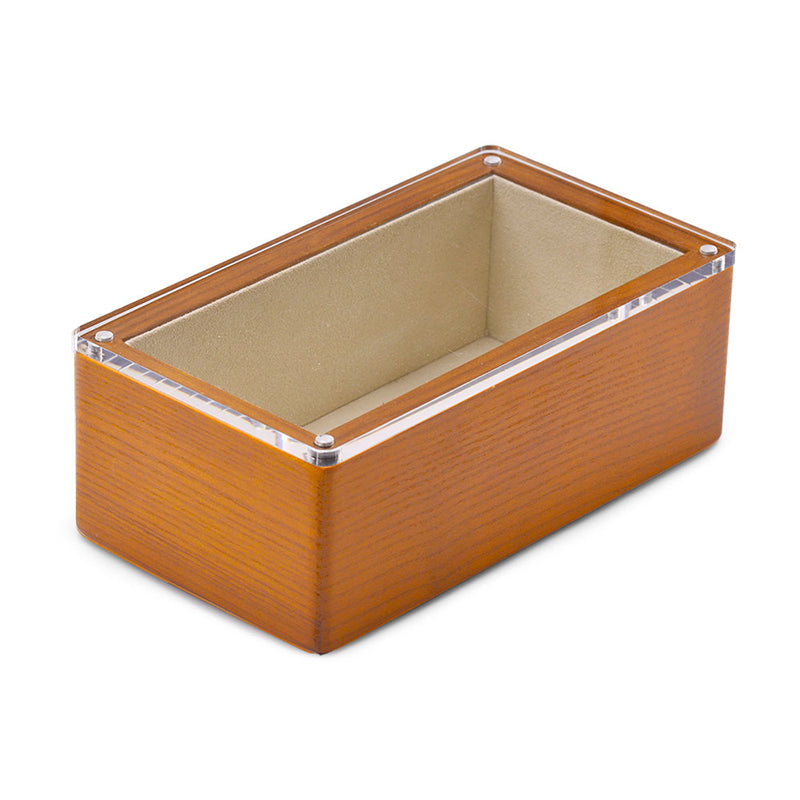 Wood Jewelry Storage Box With Transparent Magnetic Cover SM135