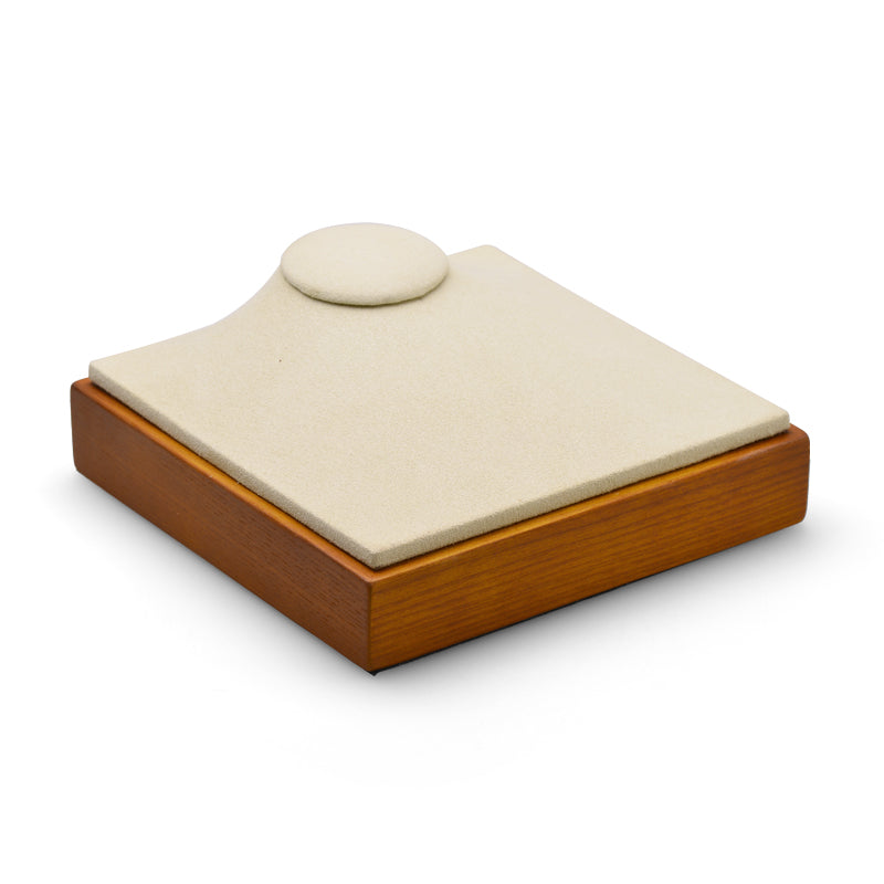 Beige Solid Wood Microfiber Window Counter Jewelry Display Props TT027